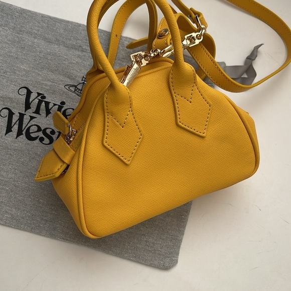 Vivienne Westwood BRAND NEW SAFFIANO MINI YASMIN YELLOW AW23 W Tag - Picture 10 of 17